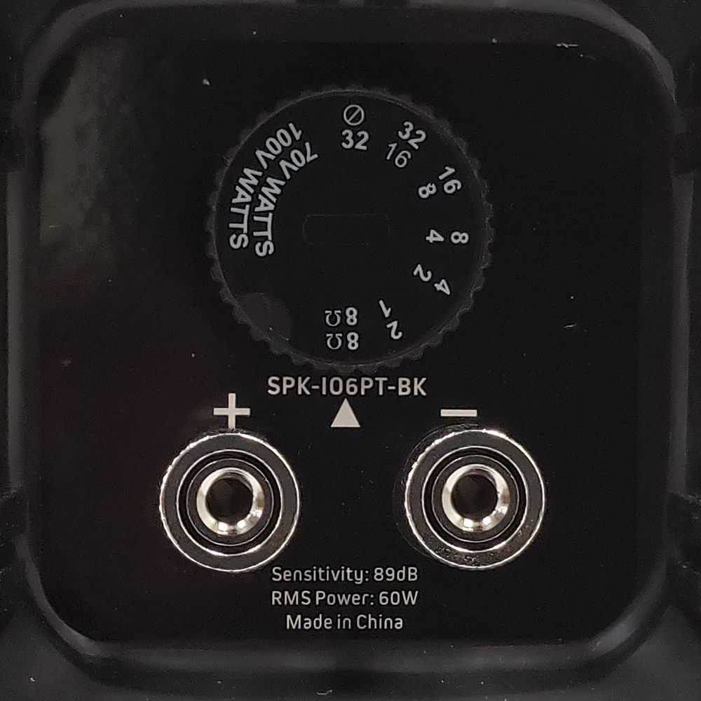 HF-IO6PT: 6.5 Inch Indoor/Outdoor Wall Mounted Speaker (Single) - 70V - 120W Max - IP65 Rated - Black